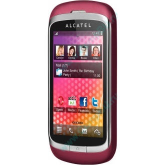 Красно-розовый телефон Alcatel One Touch 818 (Новомосковск)